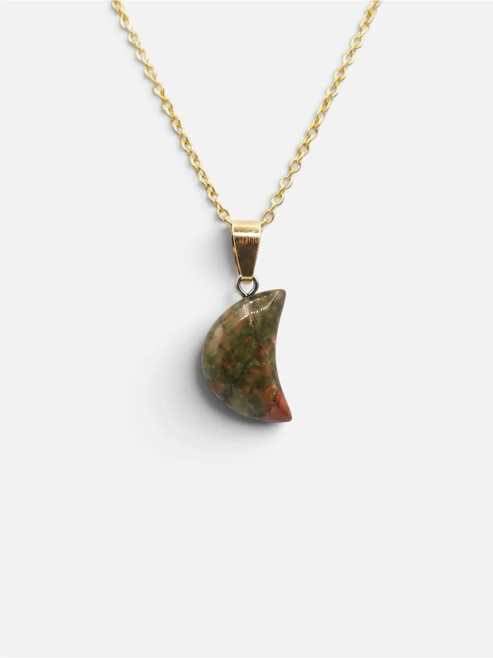 UNAKITE MOON NECKLACE